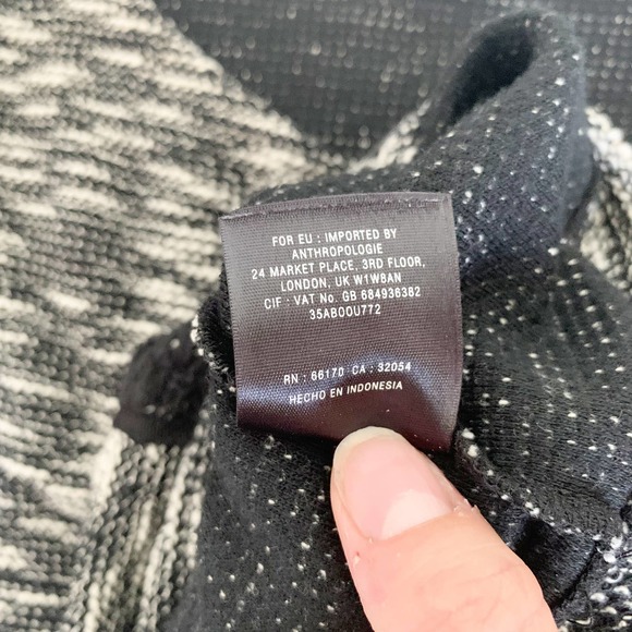 Anthropologie Postmark Black Grey Short Sleeve Knit Dress Women's Size Large L - Picture 7 of 9